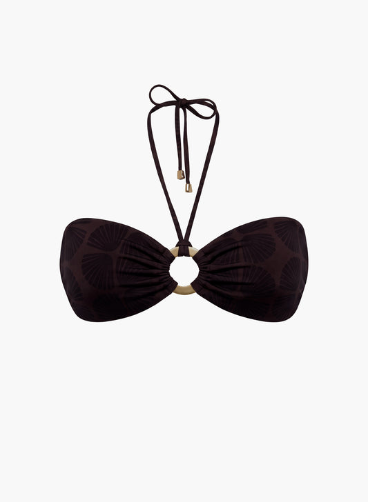 Bikini Top Bandeau Flora Cacao Brown
