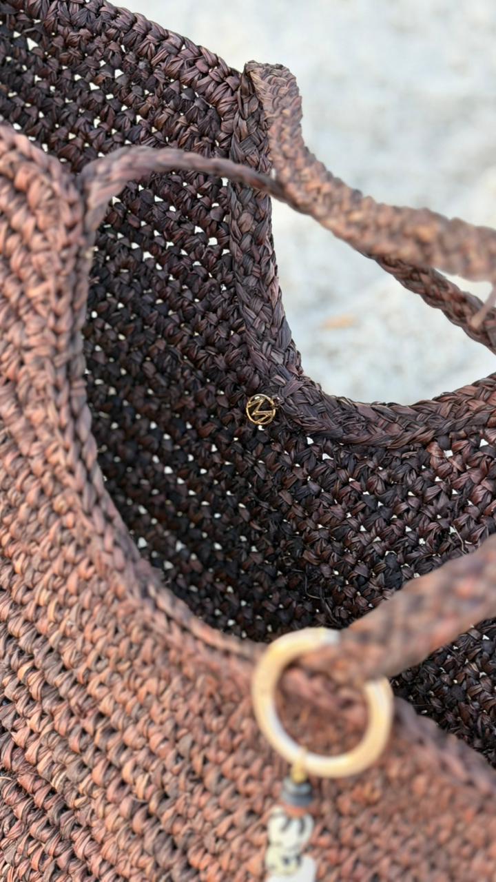 Raffia Bag Cala Cacao Brown